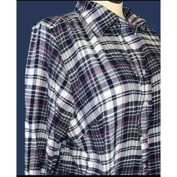 Women’s Ellos Flannel Button Up Shirt Size Large B3 - Picture 4 of 4